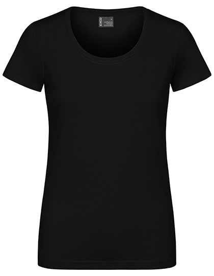 Women´s T-Shirt zum Besticken und Bedrucken in der Farbe Black mit Ihren Logo, Schriftzug oder Motiv.