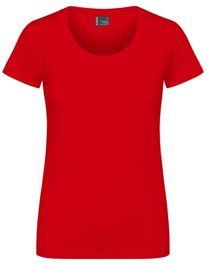 Women´s T-Shirt zum Besticken und Bedrucken in der Farbe Fire Red mit Ihren Logo, Schriftzug oder Motiv.