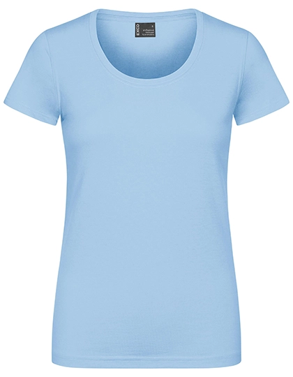 Women´s T-Shirt zum Besticken und Bedrucken in der Farbe Ice Blue mit Ihren Logo, Schriftzug oder Motiv.