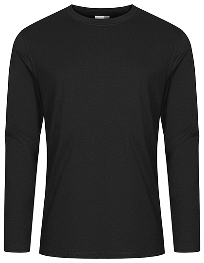 Men´s T-Shirt Long Sleeve zum Besticken und Bedrucken in der Farbe Black mit Ihren Logo, Schriftzug oder Motiv.