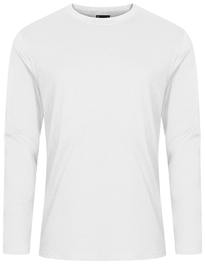 Men´s T-Shirt Long Sleeve zum Besticken und Bedrucken in der Farbe White mit Ihren Logo, Schriftzug oder Motiv.