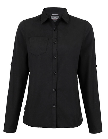 Expert Womens Kiwi Long Sleeved Shirt zum Besticken und Bedrucken in der Farbe Black mit Ihren Logo, Schriftzug oder Motiv.