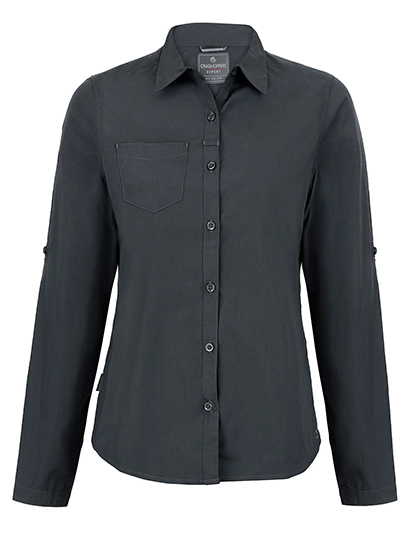 Expert Womens Kiwi Long Sleeved Shirt zum Besticken und Bedrucken in der Farbe Carbon Grey mit Ihren Logo, Schriftzug oder Motiv.