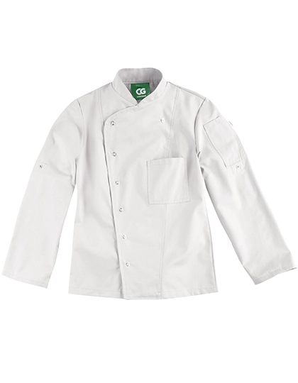 Ladies´ Chef Jacket Turin GreeNature zum Besticken und Bedrucken in der Farbe Cool Grey mit Ihren Logo, Schriftzug oder Motiv.