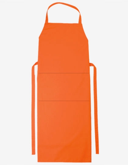 Bib Apron Verona Classic Bag 90 x 75 cm zum Besticken und Bedrucken in der Farbe Orange mit Ihren Logo, Schriftzug oder Motiv.