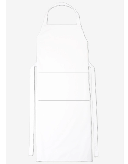Bib Apron Verona Classic Bag 90 x 75 cm zum Besticken und Bedrucken in der Farbe White mit Ihren Logo, Schriftzug oder Motiv.