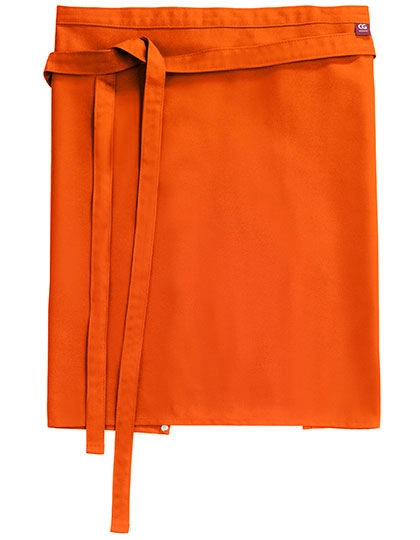 Bistro Apron Roma 50 x 78 cm zum Besticken und Bedrucken in der Farbe Orange mit Ihren Logo, Schriftzug oder Motiv.
