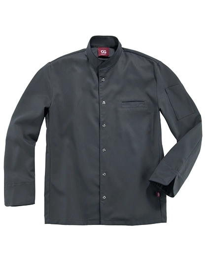 Men´s Chef Jacket Trapani zum Besticken und Bedrucken in der Farbe Raven-Black mit Ihren Logo, Schriftzug oder Motiv.