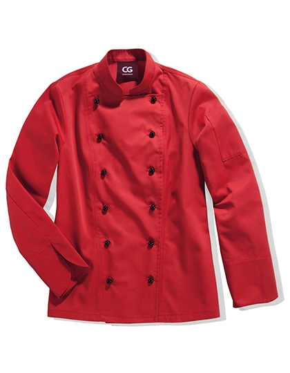 Ladies´ Chef Jacket Rimini zum Besticken und Bedrucken in der Farbe Red mit Ihren Logo, Schriftzug oder Motiv.