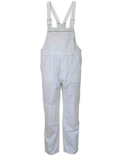 Classic Bib Pants zum Besticken und Bedrucken in der Farbe White mit Ihren Logo, Schriftzug oder Motiv.