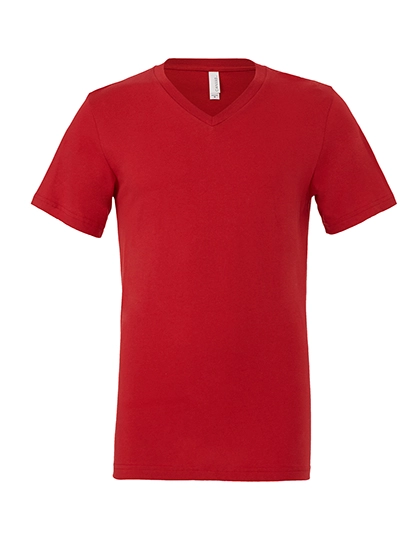 Unisex Jersey Short Sleeve V-Neck Tee zum Besticken und Bedrucken in der Farbe Red mit Ihren Logo, Schriftzug oder Motiv.