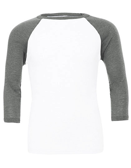 Unisex 3/4 Sleeve Baseball T-Shirt zum Besticken und Bedrucken in der Farbe White-Deep Heather mit Ihren Logo, Schriftzug oder Motiv.