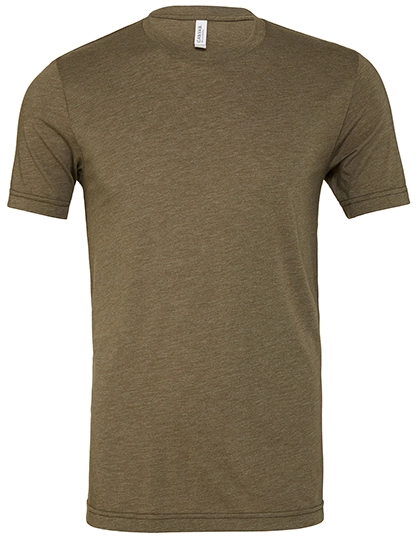 Unisex Triblend Crew Neck T-Shirt zum Besticken und Bedrucken in der Farbe Olive Triblend (Heather) mit Ihren Logo, Schriftzug oder Motiv.