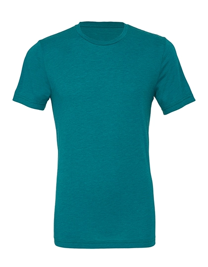 Unisex Triblend Crew Neck T-Shirt zum Besticken und Bedrucken in der Farbe Teal Triblend (Heather) mit Ihren Logo, Schriftzug oder Motiv.