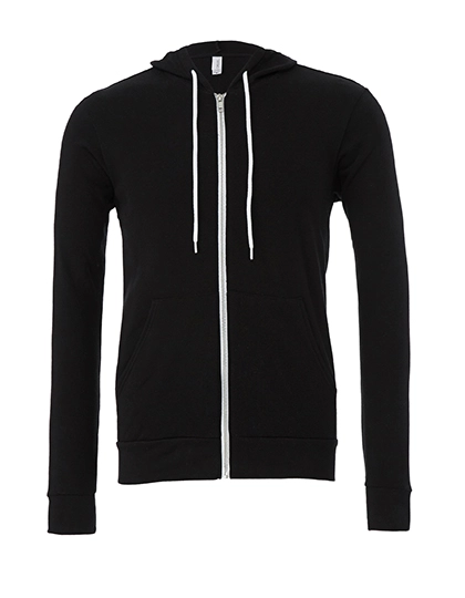 Unisex Poly-Cotton Fleece Full-Zip Hoodie zum Besticken und Bedrucken in der Farbe Black mit Ihren Logo, Schriftzug oder Motiv.