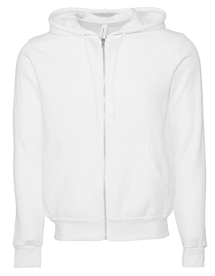 Unisex Poly-Cotton Fleece Full-Zip Hoodie zum Besticken und Bedrucken in der Farbe DTG White mit Ihren Logo, Schriftzug oder Motiv.