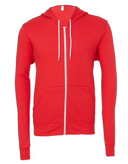 Unisex Poly-Cotton Fleece Full-Zip Hoodie zum Besticken und Bedrucken in der Farbe Red mit Ihren Logo, Schriftzug oder Motiv.