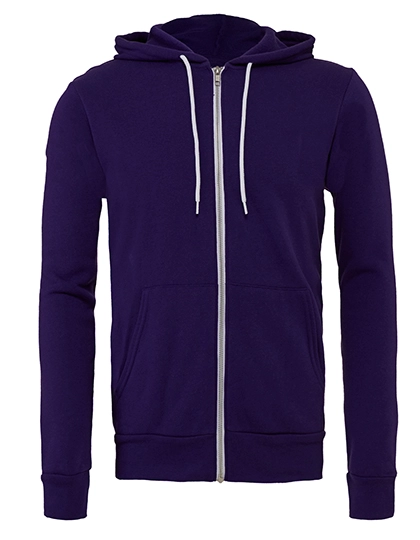 Unisex Poly-Cotton Fleece Full-Zip Hoodie zum Besticken und Bedrucken in der Farbe Team Purple mit Ihren Logo, Schriftzug oder Motiv.