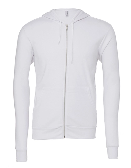 Unisex Poly-Cotton Fleece Full-Zip Hoodie zum Besticken und Bedrucken in der Farbe White mit Ihren Logo, Schriftzug oder Motiv.