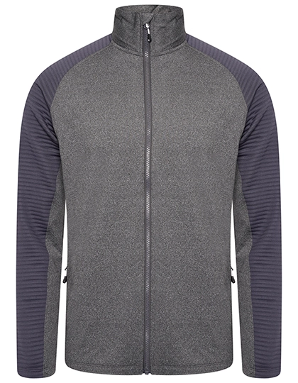 Collective Full Zip Core Stretch Jacket zum Besticken und Bedrucken in der Farbe Charcoal Grey Marl-Ebony Grey mit Ihren Logo, Schriftzug oder Motiv.