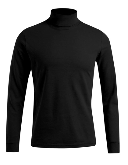 Men´s Turtleneck-T Long Sleeve zum Besticken und Bedrucken in der Farbe Black mit Ihren Logo, Schriftzug oder Motiv.