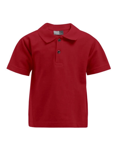 Kids´ Premium Polo zum Besticken und Bedrucken in der Farbe Fire Red mit Ihren Logo, Schriftzug oder Motiv.
