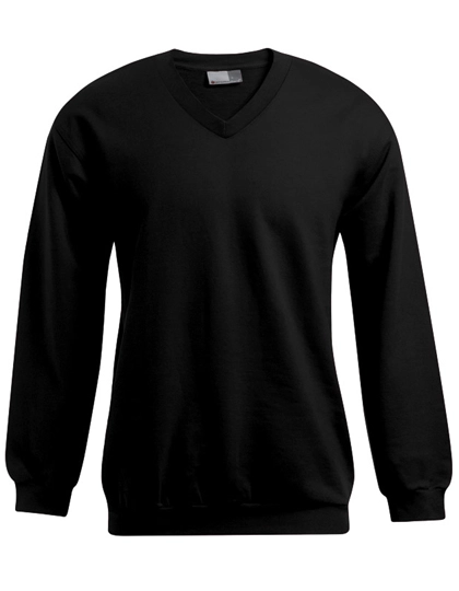 Men´s V-Neck Sweater zum Besticken und Bedrucken in der Farbe Black mit Ihren Logo, Schriftzug oder Motiv.