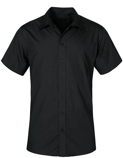 Men´s Poplin Shirt Short Sleeve zum Besticken und Bedrucken in der Farbe Black mit Ihren Logo, Schriftzug oder Motiv.