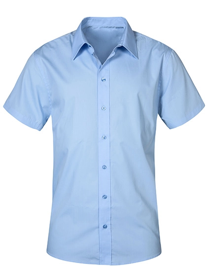 Men´s Poplin Shirt Short Sleeve zum Besticken und Bedrucken in der Farbe Light Blue mit Ihren Logo, Schriftzug oder Motiv.
