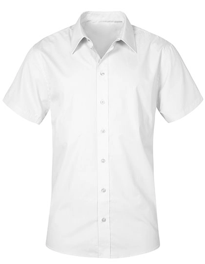 Men´s Poplin Shirt Short Sleeve zum Besticken und Bedrucken in der Farbe White mit Ihren Logo, Schriftzug oder Motiv.