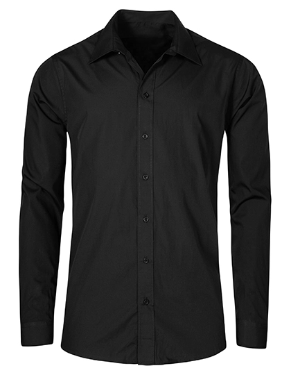 Men´s Poplin Shirt Long Sleeve zum Besticken und Bedrucken in der Farbe Black mit Ihren Logo, Schriftzug oder Motiv.
