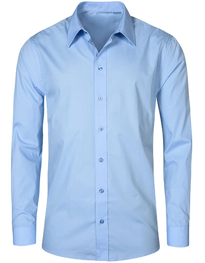 Men´s Poplin Shirt Long Sleeve zum Besticken und Bedrucken in der Farbe Light Blue mit Ihren Logo, Schriftzug oder Motiv.