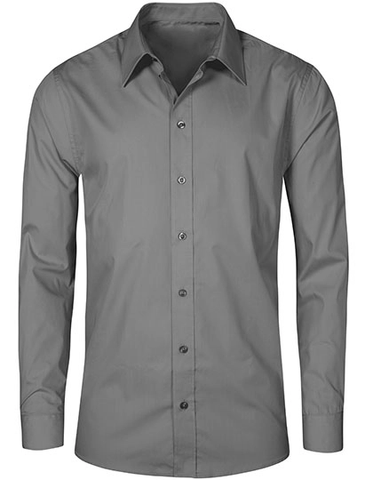 Men´s Poplin Shirt Long Sleeve zum Besticken und Bedrucken in der Farbe Steel Grey (Solid) mit Ihren Logo, Schriftzug oder Motiv.