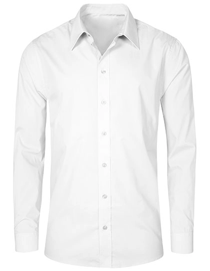 Men´s Poplin Shirt Long Sleeve zum Besticken und Bedrucken in der Farbe White mit Ihren Logo, Schriftzug oder Motiv.