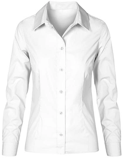 Women´s Poplin Shirt Long Sleeve zum Besticken und Bedrucken in der Farbe White mit Ihren Logo, Schriftzug oder Motiv.