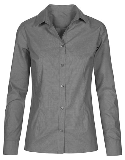 Women´s Oxford Shirt Long Sleeve zum Besticken und Bedrucken in der Farbe Charcoal (Solid) mit Ihren Logo, Schriftzug oder Motiv.
