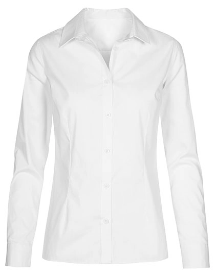 Women´s Oxford Shirt Long Sleeve zum Besticken und Bedrucken in der Farbe White mit Ihren Logo, Schriftzug oder Motiv.