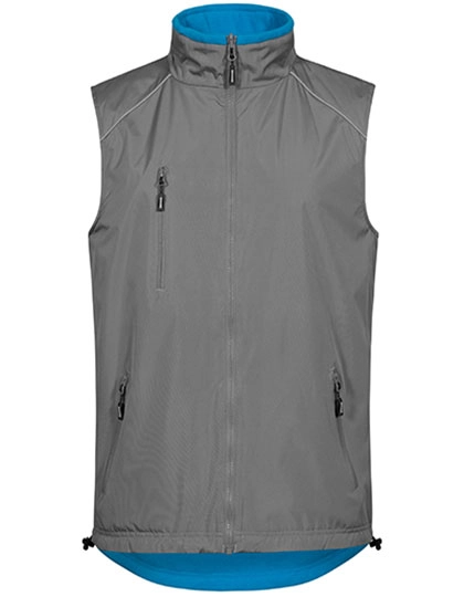 Men´s Reversible Vest C⁺ zum Besticken und Bedrucken in der Farbe New Light Grey (Solid)-Aqua mit Ihren Logo, Schriftzug oder Motiv.