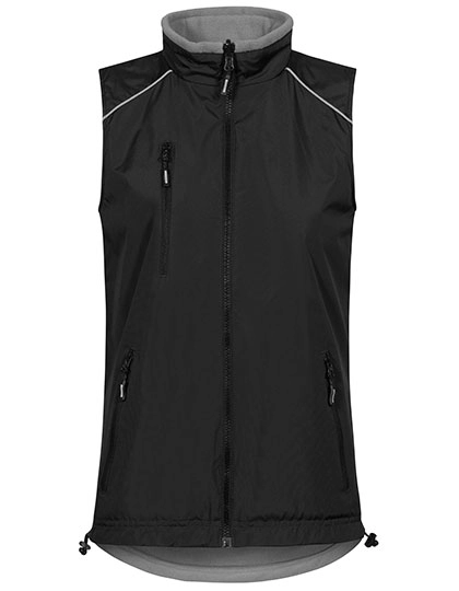 Women´s Reversible Vest C⁺ zum Besticken und Bedrucken in der Farbe Black-Steel Gray mit Ihren Logo, Schriftzug oder Motiv.