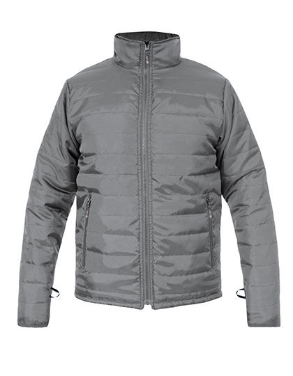 Men´s Padded Jacket C+ zum Besticken und Bedrucken in der Farbe Steel Grey (Solid) mit Ihren Logo, Schriftzug oder Motiv.