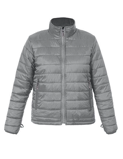 Women´s Padded Jacket C+ zum Besticken und Bedrucken in der Farbe Steel Grey (Solid) mit Ihren Logo, Schriftzug oder Motiv.