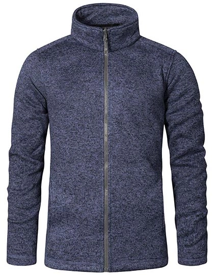 Men´s Knit Fleece Jacket C+ zum Besticken und Bedrucken in der Farbe Heather Blue mit Ihren Logo, Schriftzug oder Motiv.