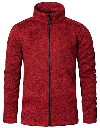 Men´s Knit Fleece Jacket C+ zum Besticken und Bedrucken in der Farbe Heather Red mit Ihren Logo, Schriftzug oder Motiv.