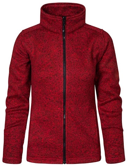 Women´s Knit Fleece Jacket C+ zum Besticken und Bedrucken in der Farbe Heather Red mit Ihren Logo, Schriftzug oder Motiv.