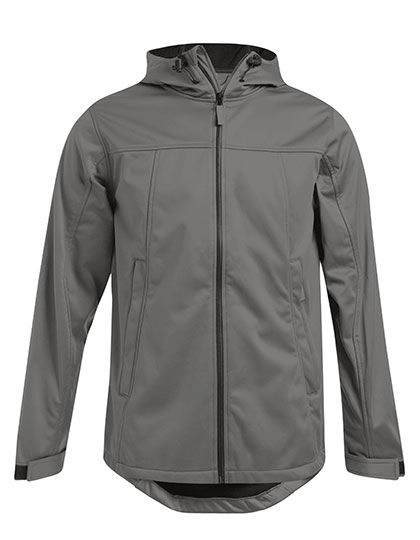 Men´s Hoody Softshell Jacket zum Besticken und Bedrucken in der Farbe Light Grey (Solid) mit Ihren Logo, Schriftzug oder Motiv.