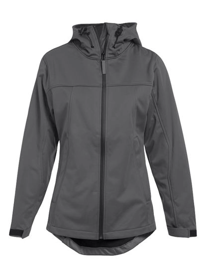 Women´s Hoody Softshell Jacket zum Besticken und Bedrucken in der Farbe Light Grey (Solid) mit Ihren Logo, Schriftzug oder Motiv.