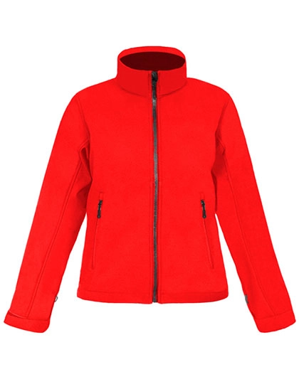 Women´s Softshell Jacket C+ zum Besticken und Bedrucken in der Farbe Fire Red mit Ihren Logo, Schriftzug oder Motiv.