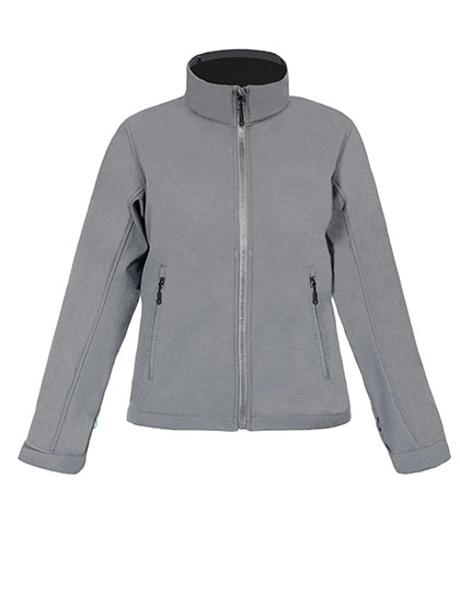 Women´s Softshell Jacket C+ zum Besticken und Bedrucken in der Farbe Steel Grey (Solid) mit Ihren Logo, Schriftzug oder Motiv.