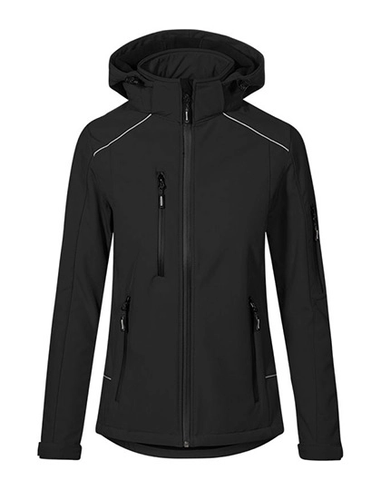 Women´s Softshell Jacket zum Besticken und Bedrucken in der Farbe Black mit Ihren Logo, Schriftzug oder Motiv.