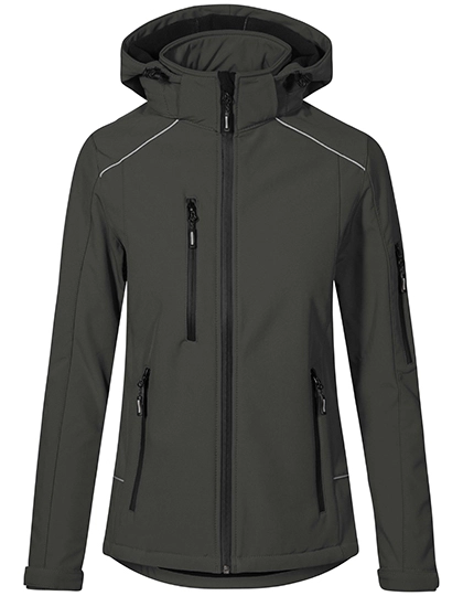 Women´s Warm Softshell Jacket zum Besticken und Bedrucken in der Farbe Charcoal (Solid) mit Ihren Logo, Schriftzug oder Motiv.
